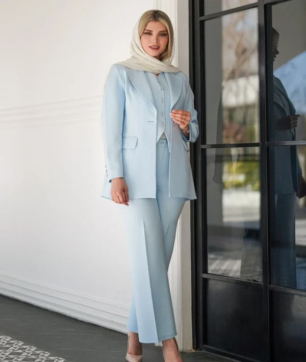 ست کت شلوار جلیقه زنانه مازراتی - Image 3